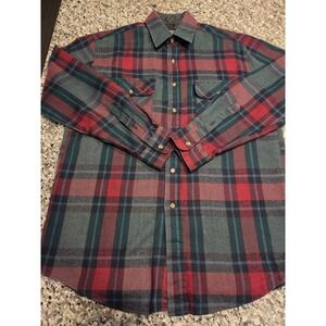 David Taylor Mens Plaid Flannel Shirt Long Sleeve Red‎ Green Blue Size M 1198